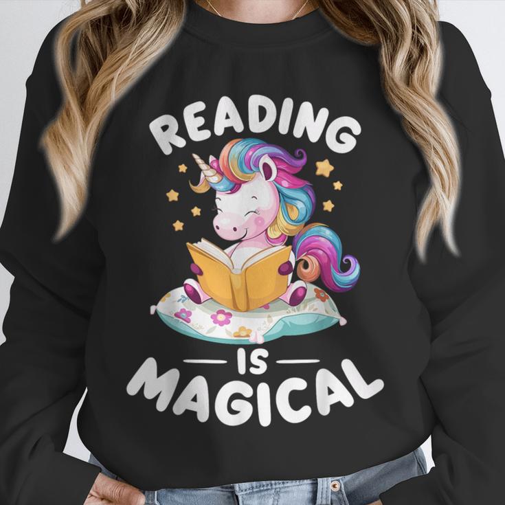 Unicorn Teacher Reading Is Magical Book Unisex Sweatshirt, novelty gifts, funny gifts