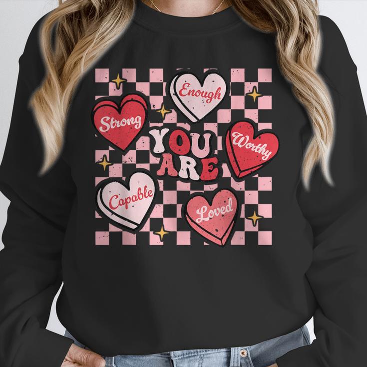 Valentine You Are Loved Worthy Enough Candy Heart Teacher For Men Women Girls Kids Unisex Sweatshirt, novelty gifts, funny gifts Valentine You Are Loved Worthy Enough Candy Heart Teacher For Men Women Girls Kids Unisex Sweatshirt, novelty gifts, funny gifts