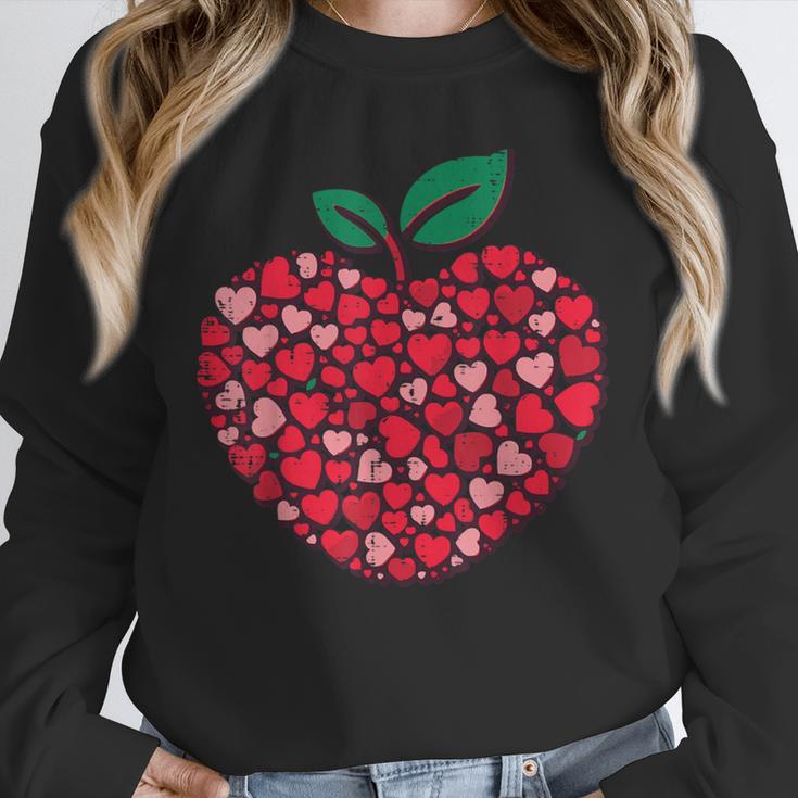 Valentines Day Teacher Hearts Apple Love Teach Women Men Unisex Sweatshirt, novelty gifts, funny gifts Valentines Day Teacher Hearts Apple Love Teach Women Men Unisex Sweatshirt, novelty gifts, funny gifts