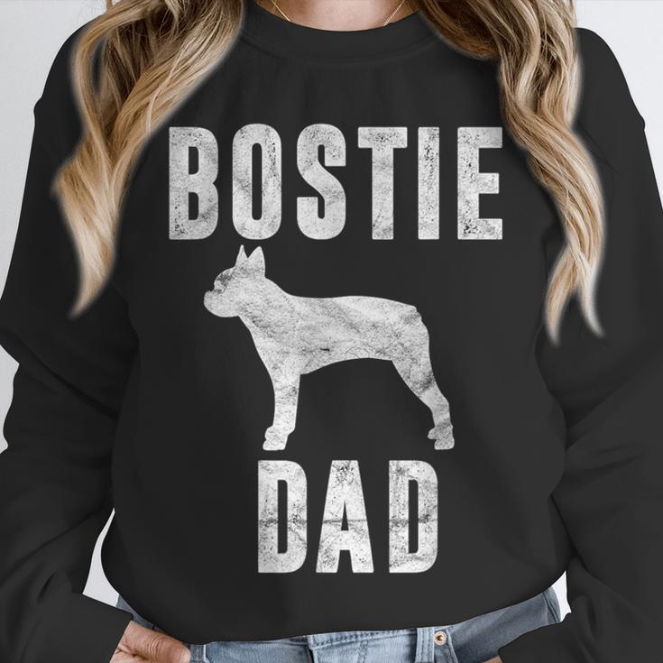 Vintage Boston Terrier Dad Dog Daddy Bostie Father Unisex Sweatshirt, novelty gifts, funny gifts