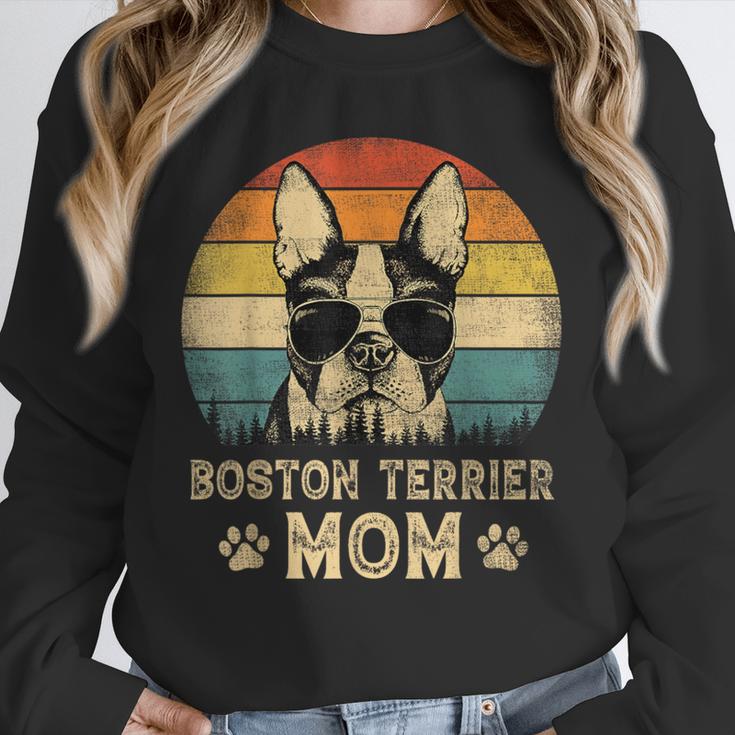 Vintage Boston Terrier Mom Dog Lovers Mother's Day Unisex Sweatshirt, novelty gifts, funny gifts