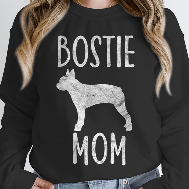 Vintage Boston Terrier Mom Dog Owner Bostie Mother Unisex Sweatshirt, novelty gifts, funny gifts