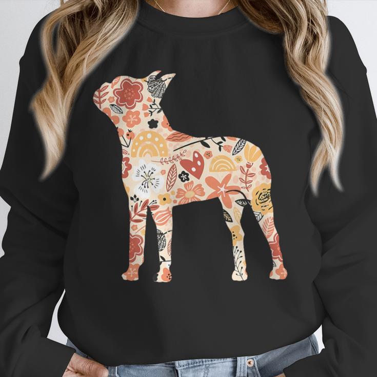 Vintage Floral Boston Terrier For Dog Lover Unisex Sweatshirt, novelty gifts, funny gifts