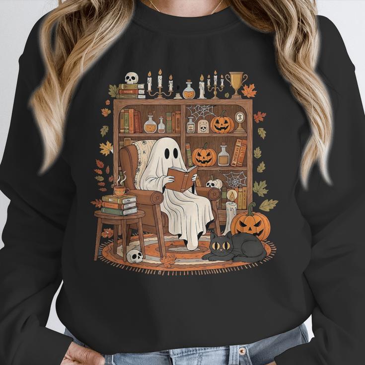 Vintage Ghost Book Reading Pumpkin Gothic Halloween Teachers Unisex Sweatshirt, novelty gifts, funny gifts Vintage Ghost Book Reading Pumpkin Gothic Halloween Teachers Unisex Sweatshirt, novelty gifts, funny gifts