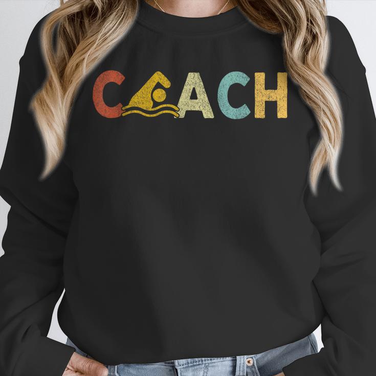 Vintage Swim Coach Swimming Coach Swim Teacher Swimmer Retro Unisex Sweatshirt, novelty gifts, funny gifts