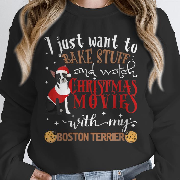 Watch Christmas Movies With My Boston Terrier Bostie Unisex Sweatshirt, novelty gifts, funny gifts