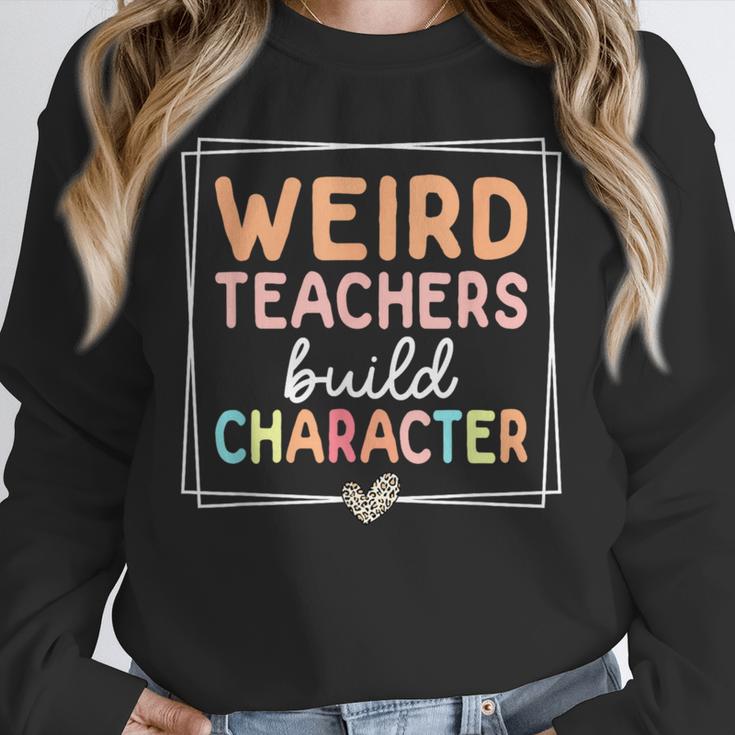Weird Teachers Build Character Leopard Retro Teacher Unisex Sweatshirt, novelty gifts, funny gifts Weird Teachers Build Character Leopard Retro Teacher Unisex Sweatshirt, novelty gifts, funny gifts