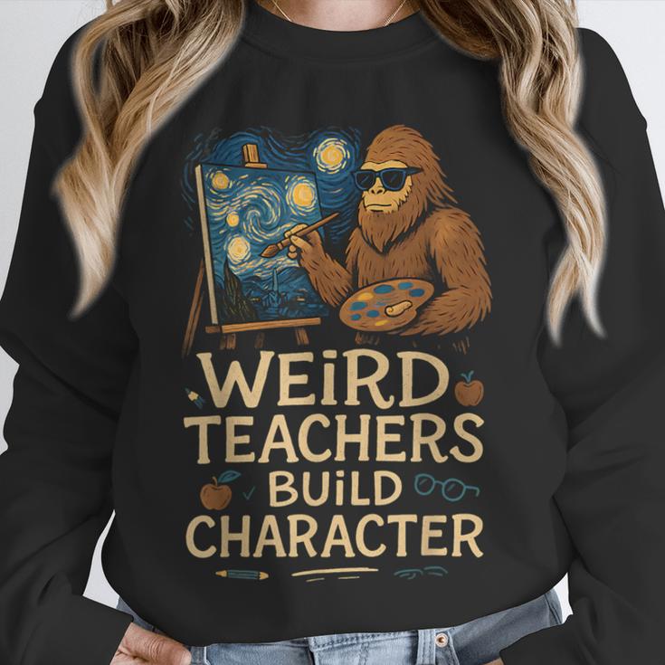 Weird Teachers Build Character Van Bigfoot Art Unisex Sweatshirt, novelty gifts, funny gifts
