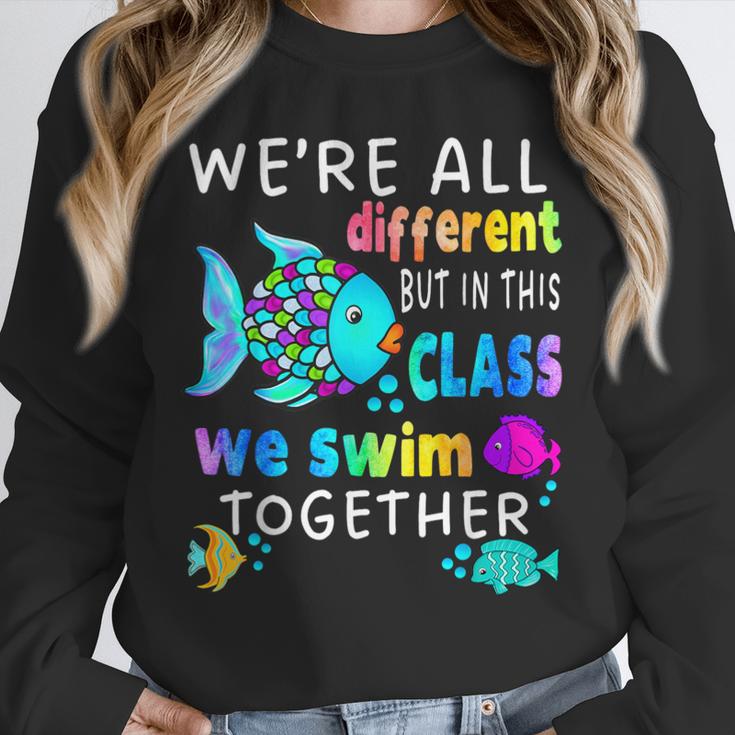 We'Re All Different But We Swim Together Elementary Teacher Unisex Sweatshirt, novelty gifts, funny gifts We'Re All Different But We Swim Together Elementary Teacher Unisex Sweatshirt, novelty gifts, funny gifts