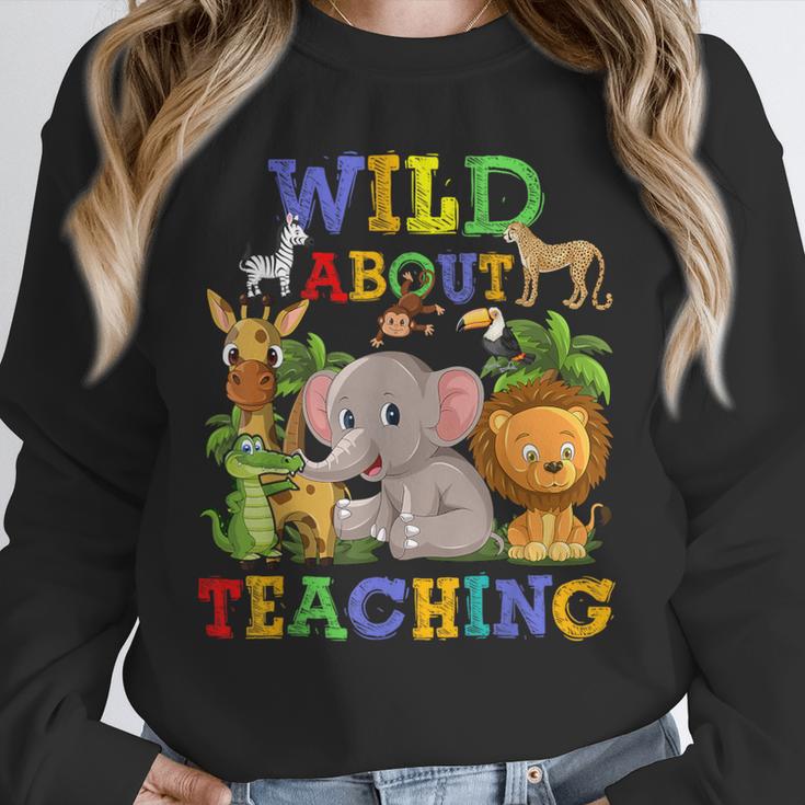 Wild About Teaching Safari Jungle School Teacher Unisex Sweatshirt, novelty gifts, funny gifts Wild About Teaching Safari Jungle School Teacher Unisex Sweatshirt, novelty gifts, funny gifts