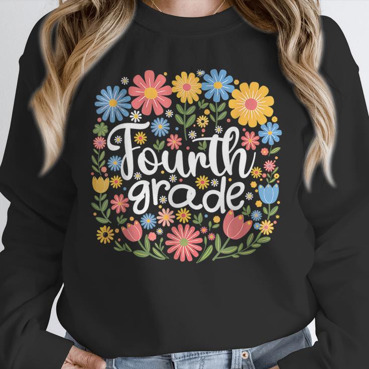 Wildflower 4th Fourth Grade Floral Back To School Teacher Unisex Sweatshirt, novelty gifts, funny gifts Wildflower 4th Fourth Grade Floral Back To School Teacher Unisex Sweatshirt, novelty gifts, funny gifts