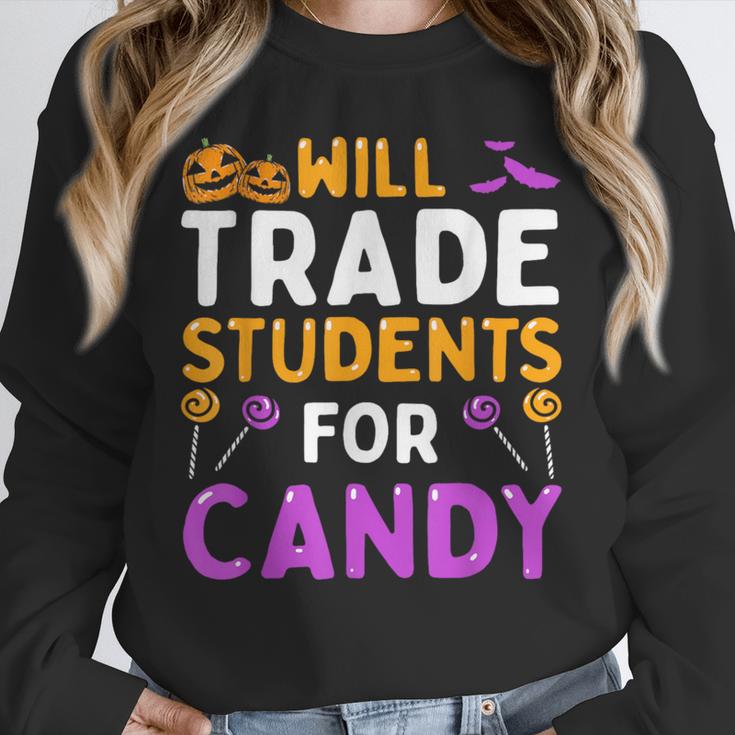 Will Trade Students For Candy Cute Halloween Costume Teacher For Men Women Kids Unisex Sweatshirt, novelty gifts, funny gifts