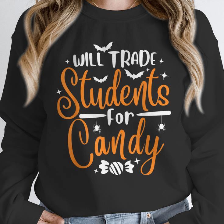 Will Trade Students For Candy Halloween Costume Teacher Unisex Sweatshirt, novelty gifts, funny gifts Will Trade Students For Candy Halloween Costume Teacher Unisex Sweatshirt, novelty gifts, funny gifts