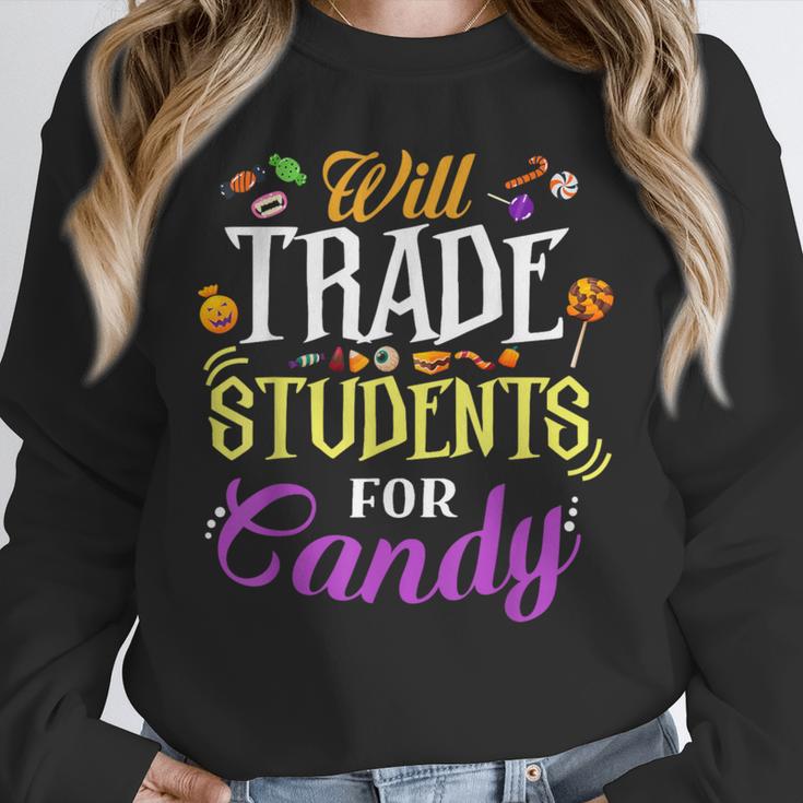 Will Trade Students For Candy Teacher Cute Halloween Costume Unisex Sweatshirt, novelty gifts, funny gifts Will Trade Students For Candy Teacher Cute Halloween Costume Unisex Sweatshirt, novelty gifts, funny gifts