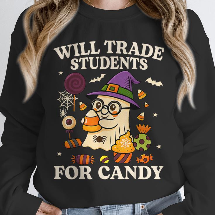 Will Trade Students For Candy Teacher Ghost Halloween Unisex Sweatshirt, novelty gifts, funny gifts Will Trade Students For Candy Teacher Ghost Halloween Unisex Sweatshirt, novelty gifts, funny gifts
