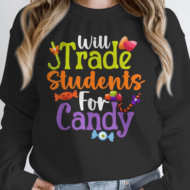 Will Trade Students For Candy Teacher Halloween Costume Unisex Sweatshirt, novelty gifts, funny gifts Will Trade Students For Candy Teacher Halloween Costume Unisex Sweatshirt, novelty gifts, funny gifts