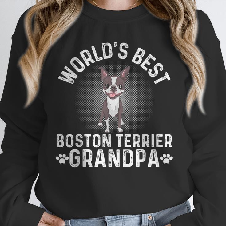 World's Best Boston Terrier Grandpa Dog Grandfather For Men Women Girls Kids Unisex Sweatshirt, novelty gifts, funny gifts