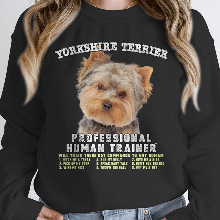Yorkshire Terrier Yorkie Dog Professional Human Trainer Unisex Sweatshirt, novelty gifts, funny gifts