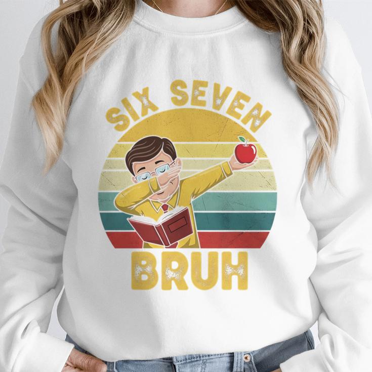67 Meme Six Seven Bruh Retro Dabbing Teacher School Unisex Sweatshirt, novelty gifts, funny gifts 67 Meme Six Seven Bruh Retro Dabbing Teacher School Unisex Sweatshirt, novelty gifts, funny gifts