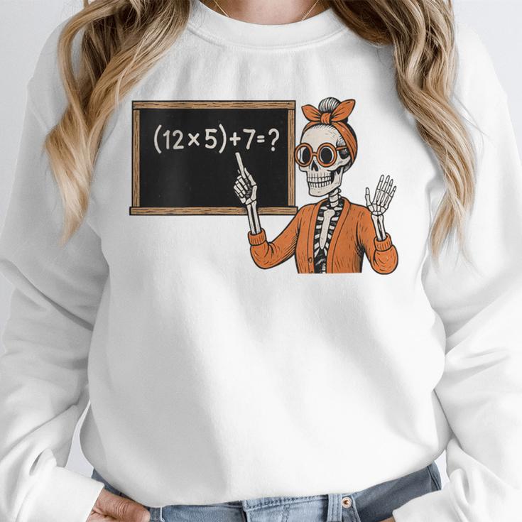 67 Teacher Halloween Skeleton Six Seven Meme Brainrot Math Unisex Sweatshirt, novelty gifts, funny gifts