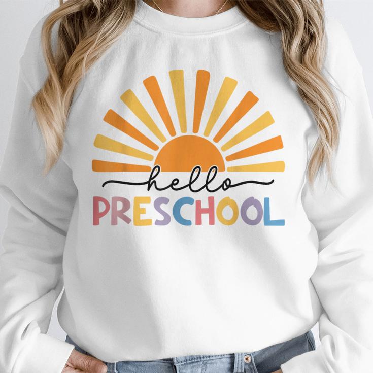 Back To School Hello Preschool For Kids Teacher Women Unisex Sweatshirt, novelty gifts, funny gifts Back To School Hello Preschool For Kids Teacher Women Unisex Sweatshirt, novelty gifts, funny gifts