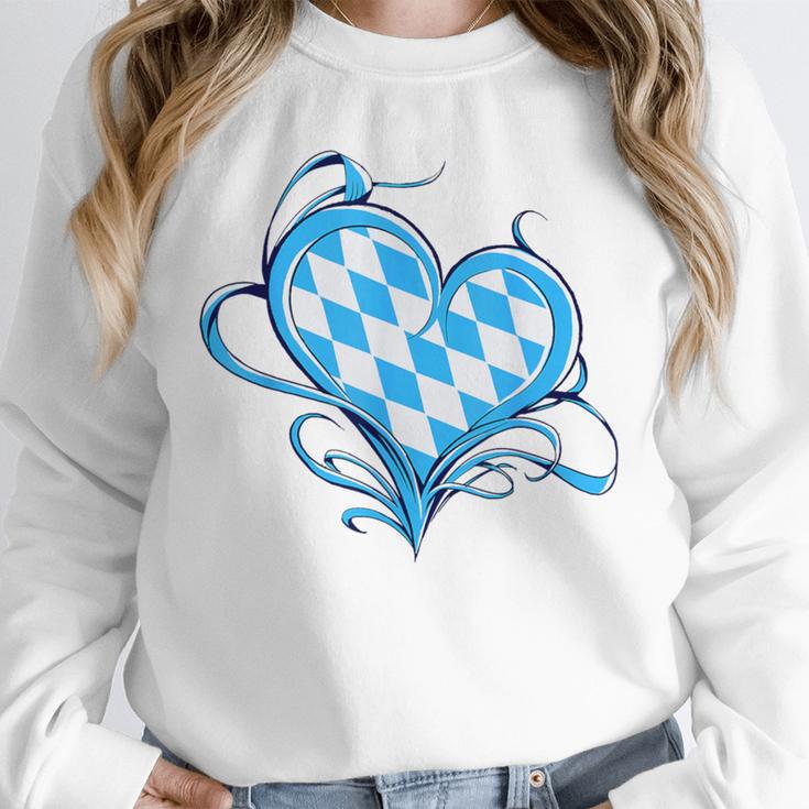 Bavarian Flag As Heart Blue Diamond Bavaria Unisex Sweatshirt, novelty gifts, funny gifts