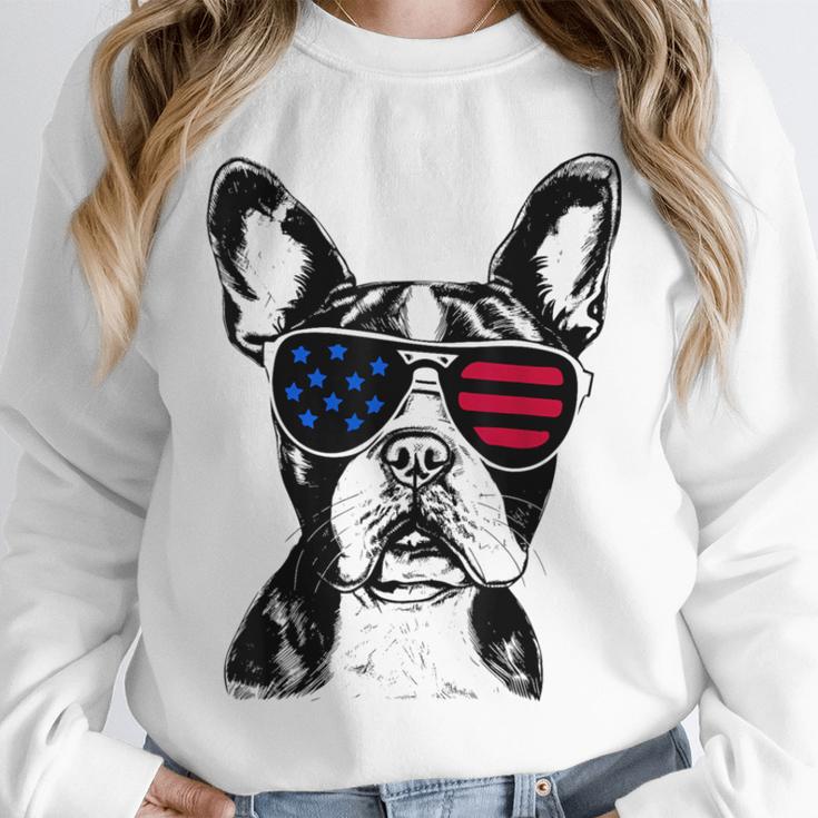 Boston Terrier Dog 4th July America USA Flag Men Women Kids Unisex Sweatshirt, novelty gifts, funny gifts