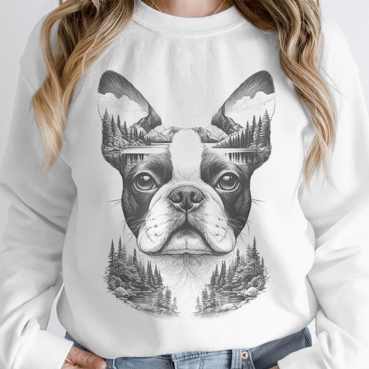 Boston Terrier Dog Bostie Nature Memorial Idea Men Women Unisex Sweatshirt, novelty gifts, funny gifts