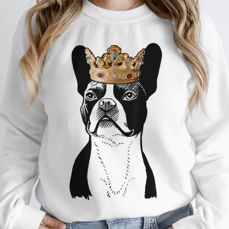 Boston Terrier Dog Wearing Crown For Men Women Girls Kids Unisex Sweatshirt, novelty gifts, funny gifts