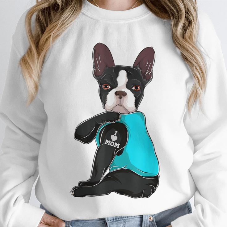 Boston Terrier I Love Mom Apparel Unisex Sweatshirt, novelty gifts, funny gifts
