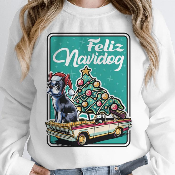 Boston Terrier Merry Christmas Tree Truck Dog X-Mas Unisex Sweatshirt, novelty gifts, funny gifts
