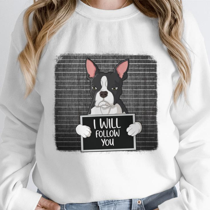 Boston Terrier Mug Shot Guilty Dog Unisex Sweatshirt, novelty gifts, funny gifts