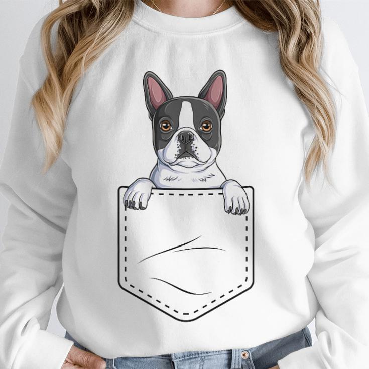 Boston Terrier In The Pocket Cute Boston Terrier Dog Lovers Men Women Girls Kids Unisex Sweatshirt, novelty gifts, funny gifts