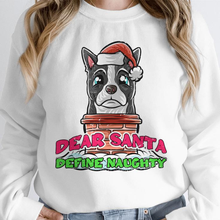 Boston Terrier Santa Claus Christmas Dog Unisex Sweatshirt, novelty gifts, funny gifts
