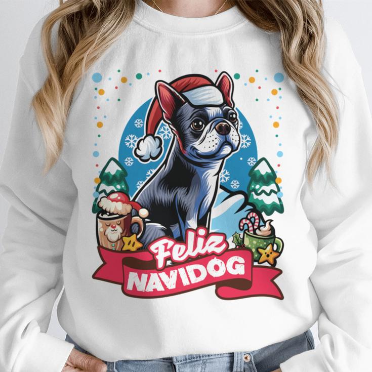 Boston Terrier Santa Claus Coffee Mug Merry Christmas Dogs Unisex Sweatshirt, novelty gifts, funny gifts