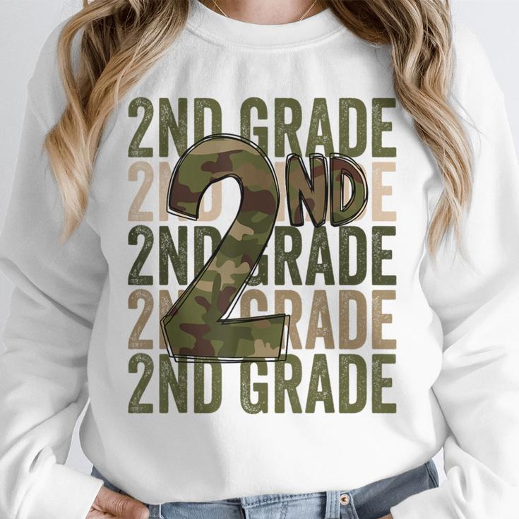 Camo Team 2nd Grade Squad Back To School Teacher Kids Boys Unisex Sweatshirt, novelty gifts, funny gifts