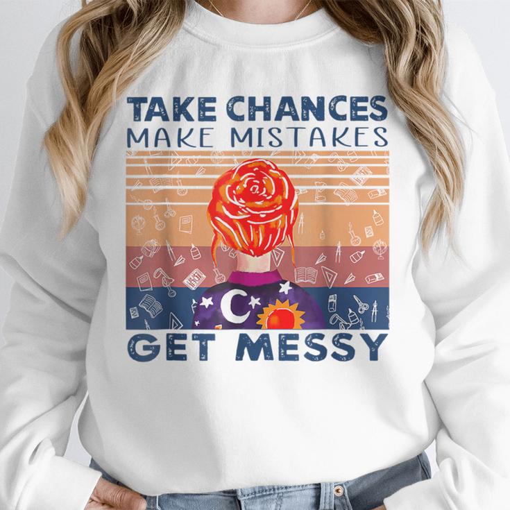 Take Chances Make Mistakes Get Messy Vintage Teacher Life Unisex Sweatshirt, novelty gifts, funny gifts Take Chances Make Mistakes Get Messy Vintage Teacher Life Unisex Sweatshirt, novelty gifts, funny gifts