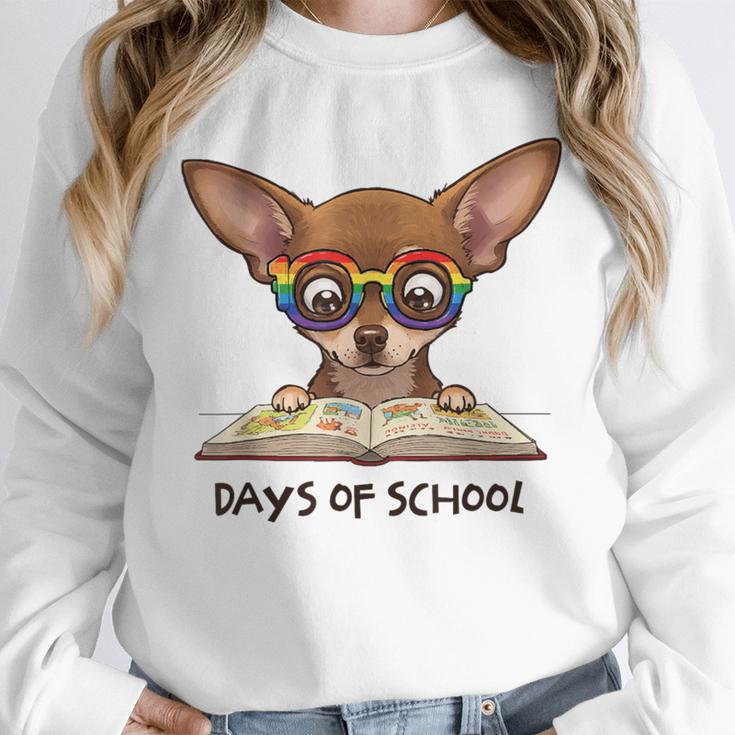 Chihuahua 100 Days Of School Rainbow Glasses Teacher Unisex Sweatshirt, novelty gifts, funny gifts Chihuahua 100 Days Of School Rainbow Glasses Teacher Unisex Sweatshirt, novelty gifts, funny gifts