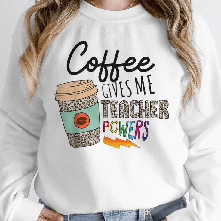 Coffee Gives Me Teacher Power Teacher Elementary Women Unisex Sweatshirt, novelty gifts, funny gifts Coffee Gives Me Teacher Power Teacher Elementary Women Unisex Sweatshirt, novelty gifts, funny gifts