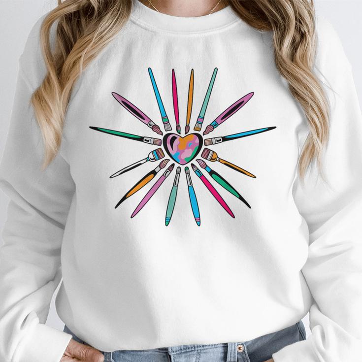Cool Brush Heart Shape Art Teacher Paint For Artist Painter Unisex Sweatshirt, novelty gifts, funny gifts Cool Brush Heart Shape Art Teacher Paint For Artist Painter Unisex Sweatshirt, novelty gifts, funny gifts