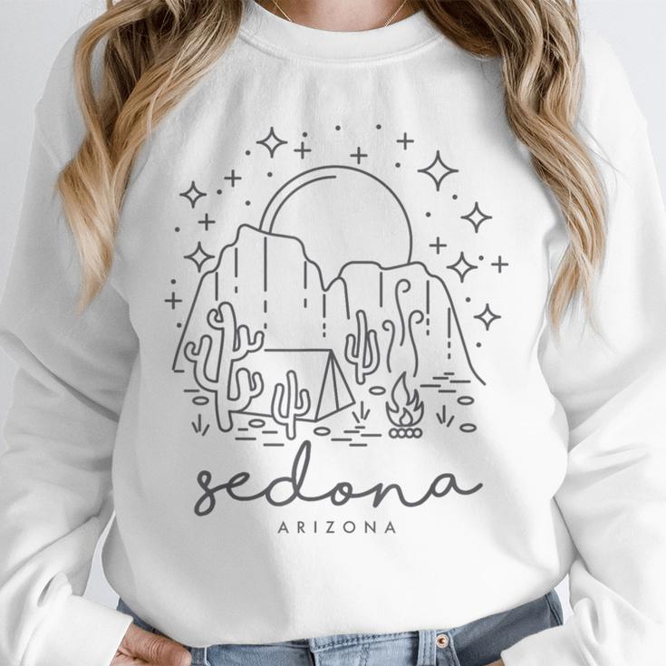 Cool Vintage Cactus Sedona Arizona Camping Souvenir Unisex Sweatshirt, novelty gifts, funny gifts