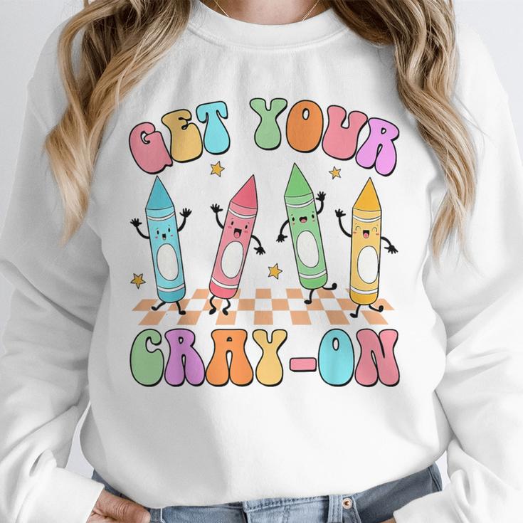 Get Your Cray-On Preschool Teacher Kindergarten Teacher Unisex Sweatshirt, novelty gifts, funny gifts Get Your Cray-On Preschool Teacher Kindergarten Teacher Unisex Sweatshirt, novelty gifts, funny gifts