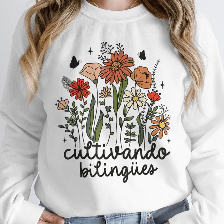 Cultivando Bilingues Dual Language Crew Bilingual Teacher Men Women Girls Kids Unisex Sweatshirt, novelty gifts, funny gifts