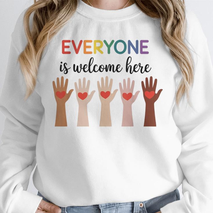 Everyone Is Welcome Here Idaho Teacher Unisex Sweatshirt, novelty gifts, funny gifts