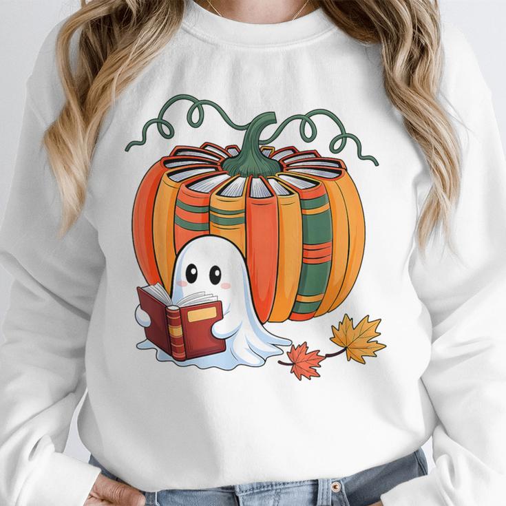 Fall Book Pumpkin Books Ghost Reading Halloween Teacher Unisex Sweatshirt, novelty gifts, funny gifts Fall Book Pumpkin Books Ghost Reading Halloween Teacher Unisex Sweatshirt, novelty gifts, funny gifts