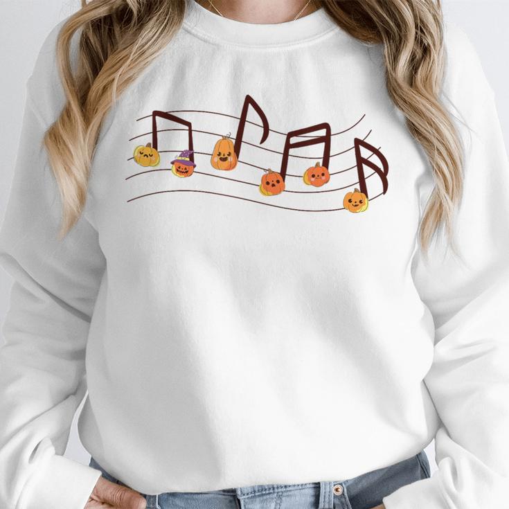 Fall Music Teacher Halloween Pumpkin Music Note Fall Teacher Unisex Sweatshirt, novelty gifts, funny gifts