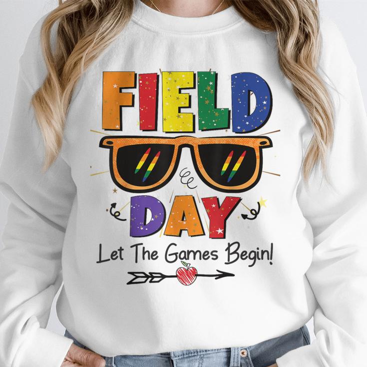 Field Day 2025 Let The Games Begin Kids Boys Girls Teachers Unisex Sweatshirt, novelty gifts, funny gifts