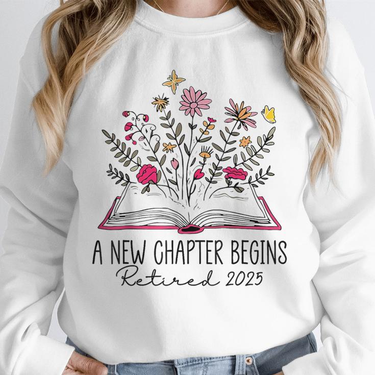 Floral Book a New Chapter Begins Retired Retirement Teacher Unisex Sweatshirt, novelty gifts, funny gifts Floral Book a New Chapter Begins Retired Retirement Teacher Unisex Sweatshirt, novelty gifts, funny gifts