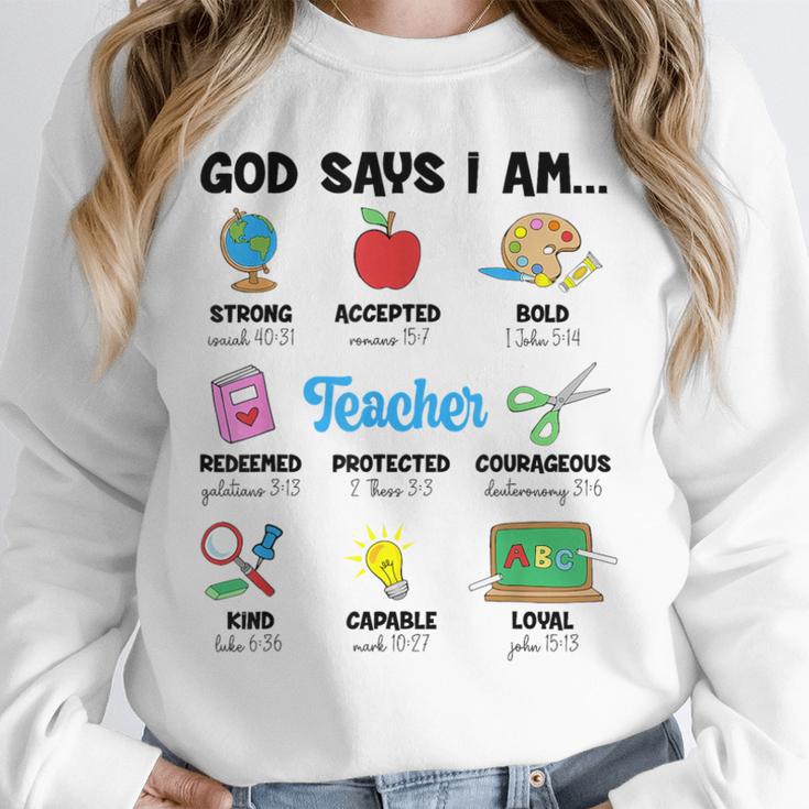 God Says Im Teacher Christian Back To School Religious Unisex Sweatshirt, novelty gifts, funny gifts God Says Im Teacher Christian Back To School Religious Unisex Sweatshirt, novelty gifts, funny gifts