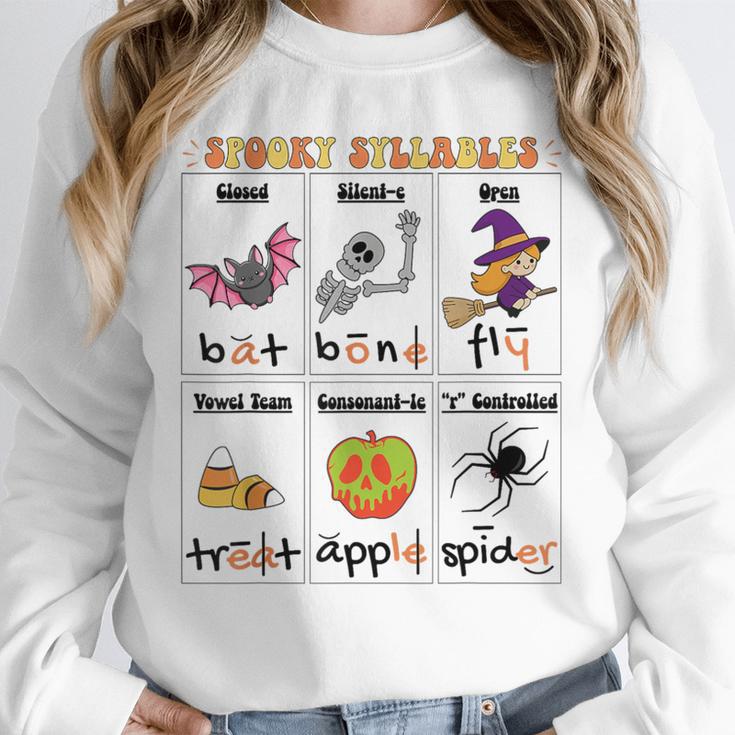 Halloween Reading Spooky Syllables Teacher Vintage Unisex Sweatshirt, novelty gifts, funny gifts
